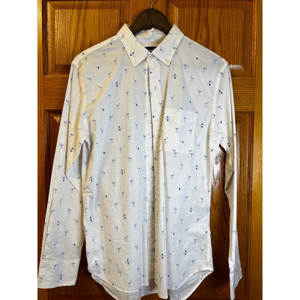 Bonobos Blue Flamingo Button Down Size S Slim Fit